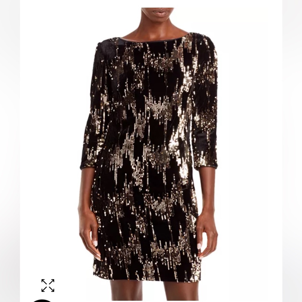 Eliza J Black Sequin Shift Dress